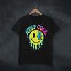 Keep Cool Melting Smiley Shirt, Colorful Groovy Tee, Peace Sign Vaporwave Shirt, Retro 90s Aesthetic Drippy Face Graphic Tee