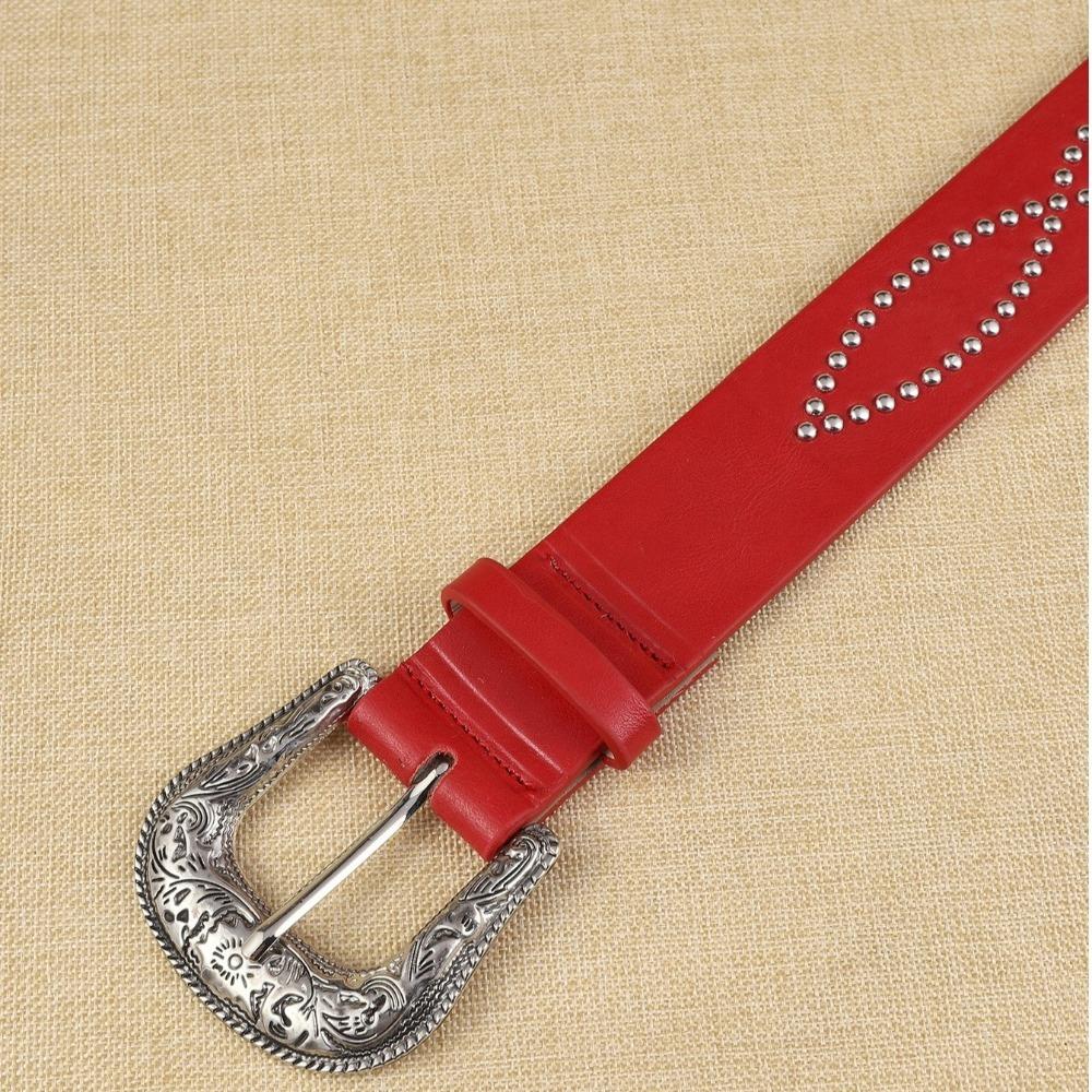 Ethnic Style Rivet Waist Belt PU Leather Dress Jeans Belt Fashion Women's Belt  Ladies