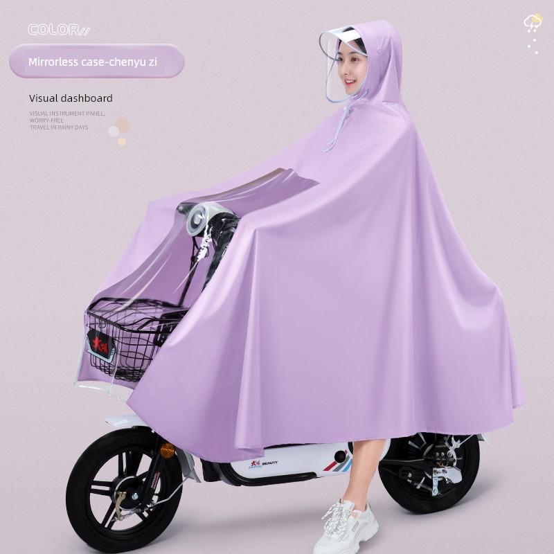 Fashionable Electric Scooter Raincoat, New Long Version for Single or Double Riders, Full-Body Storm-Proof Riding Poncho