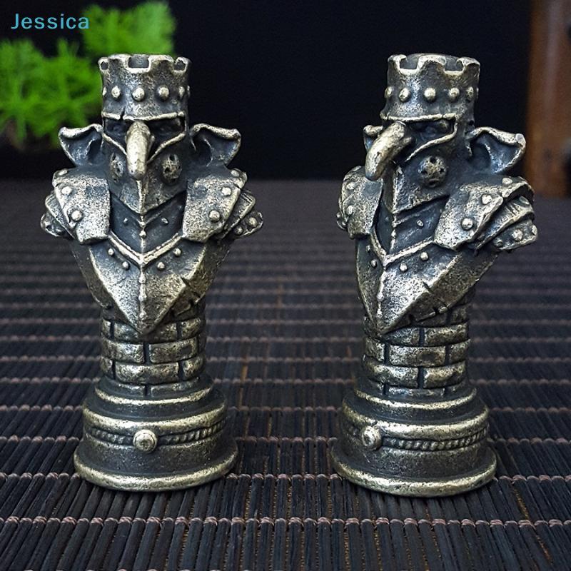Skeleton Warrior Figurines Set - Vintage Metal Ornament With Sword Shield For Desk Decor Game Accessories