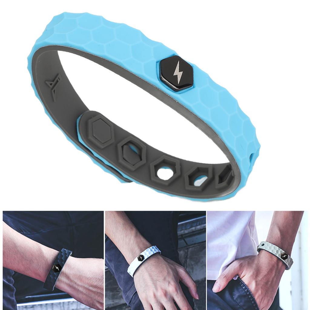 Negative Ions Bracelet Prevent Static Balance Energy Waterproof Lightweight Silicone Sports Wrist Strap for Running Cycling