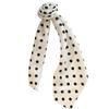 Silk Like Long Scarf Elegant Neck Decoration with Round Dot and Rose Flower Pattern for Fashion Forward Women