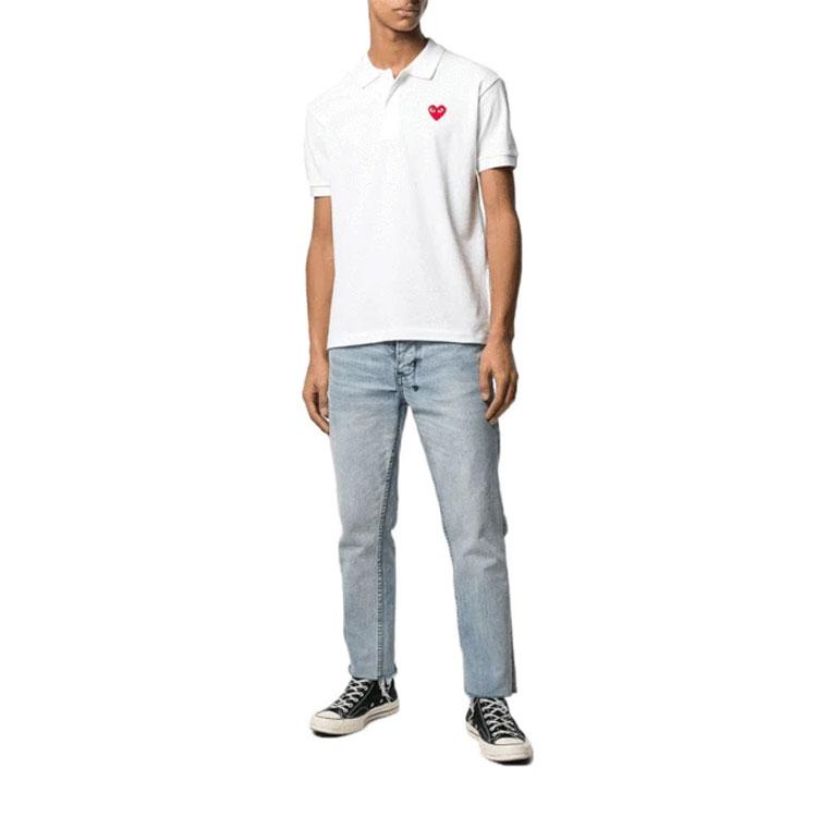 CDG Play Polo Shirts Men's Polo Collar Moderate Straight Fit AZT006