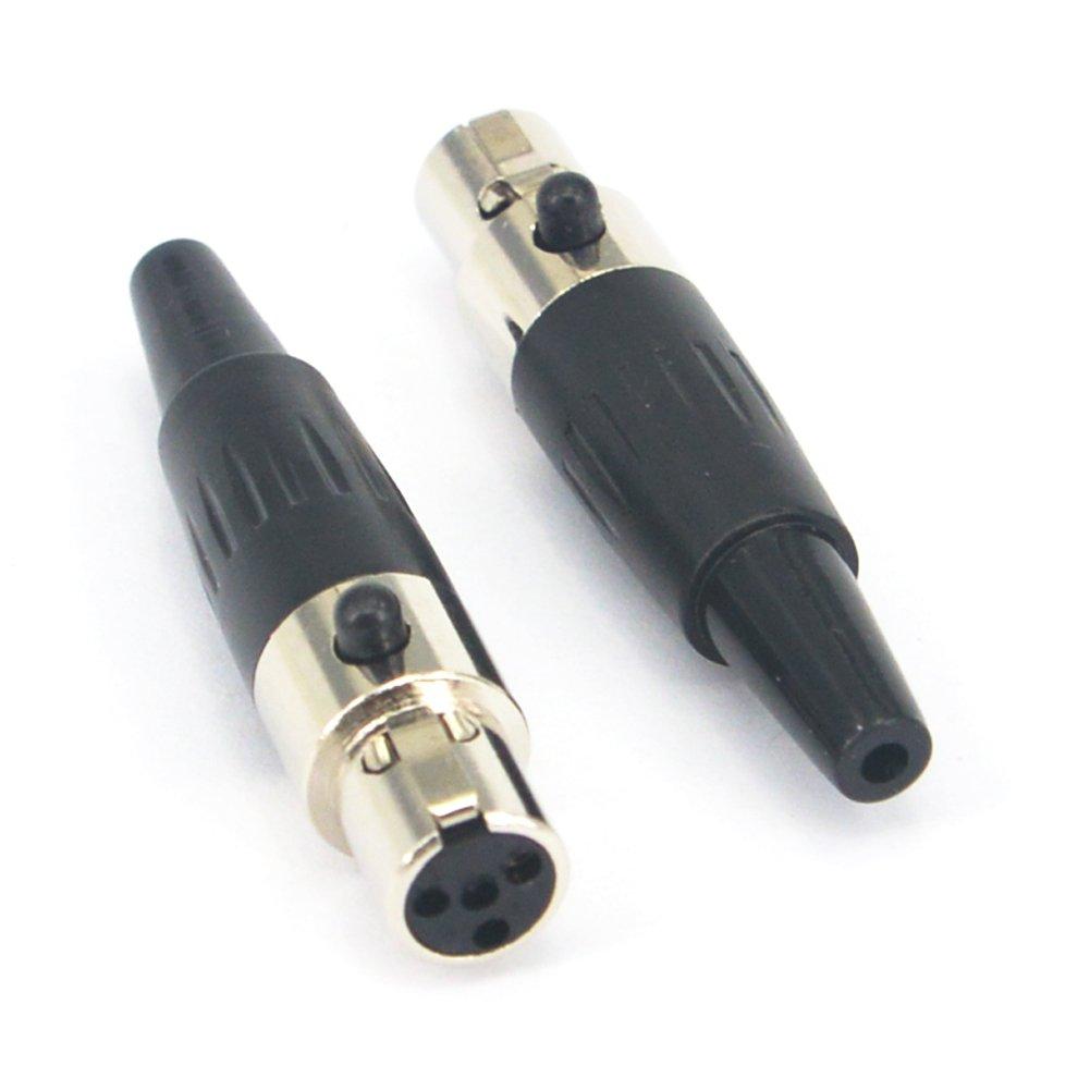 OneLinkMore Mini XLR TA4F 4-Pin Female Audio Connector Microphone Cable Socket Adapter Pack of 2