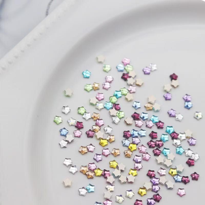 Popular Nail Art Starfish & Five-Pointed Star Rhinestones - 6mm & 4mm Flatback Irregular Shapes