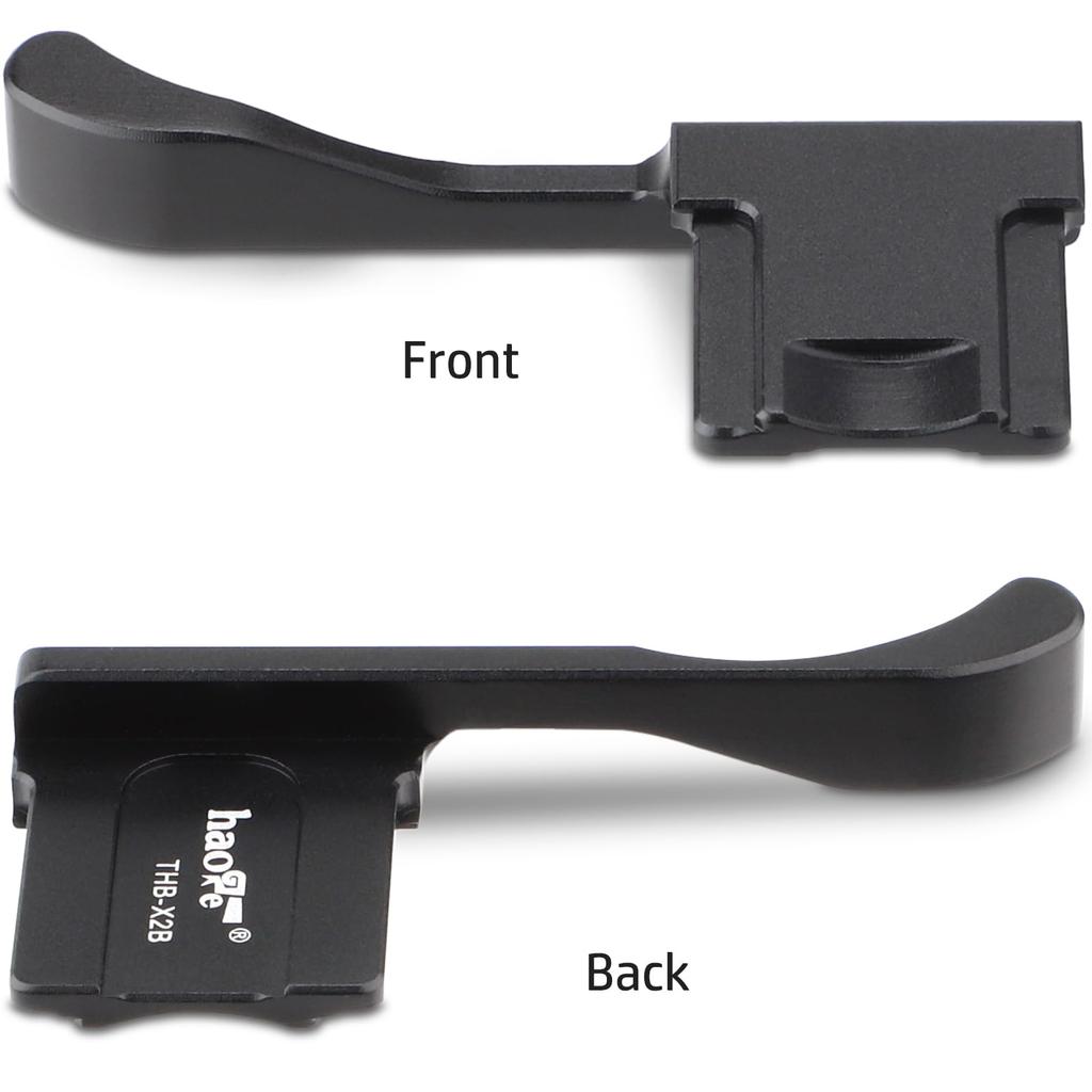 Haoge Metal Hot Shoe Rest Hand Grip for Fujifilm X100VI and X100V Black THB-X2B Thumb-Up Cameras,