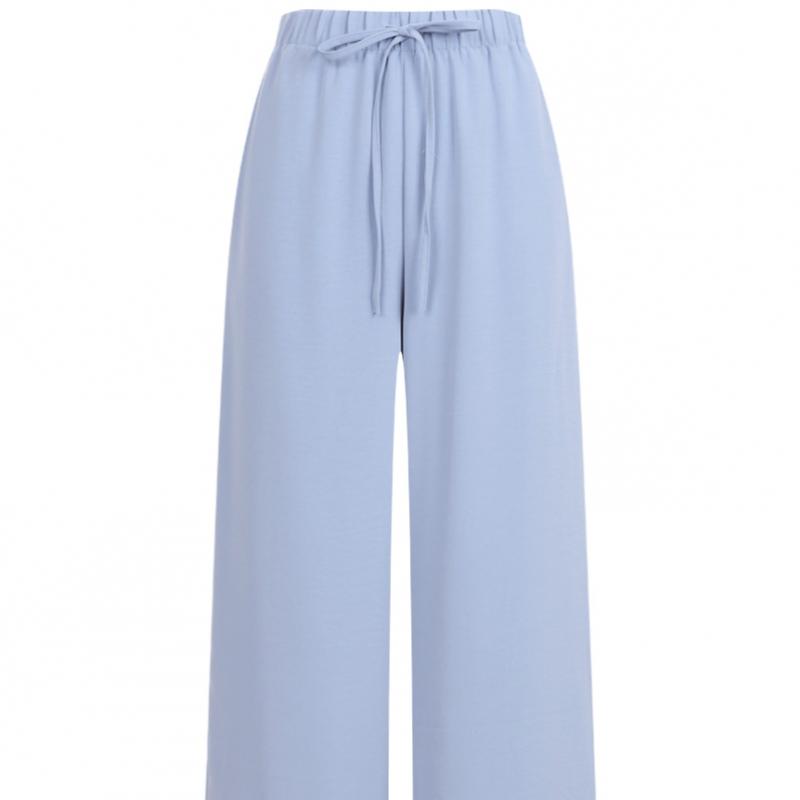 Shop   Women Ribbon Waistband Cool Ice Wide Pants White Pic Wpt 20649