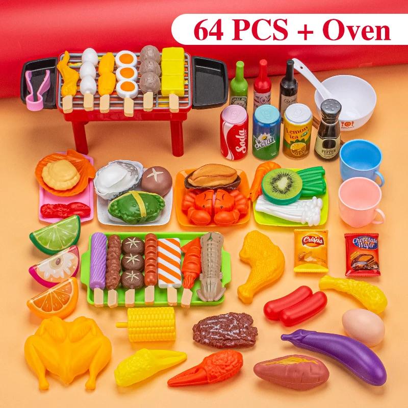 Mini Kitchen Pretend Play Playthings Barbecue Collection Children Cooking Simulation Food Multi Collection Christmas Present Ideal For Children