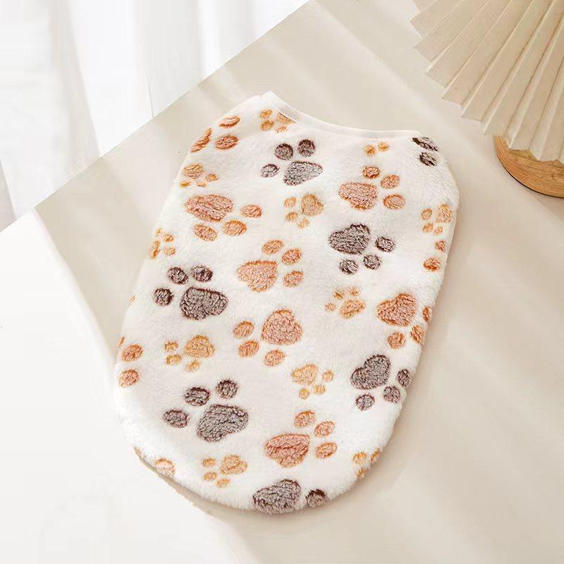 

Flannel Dog Pet Clothes Soft Skin-friendly Pet Vest for Small Medium Dog Puppy Cute Paw Print Coat Yorkshire Vest Pet Costume XL білий