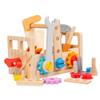 Portable Wooden Toolbox Toy for Kids - Enhances Hand-Eye Coordination with Screws, Nuts, and Disassembly Activities.