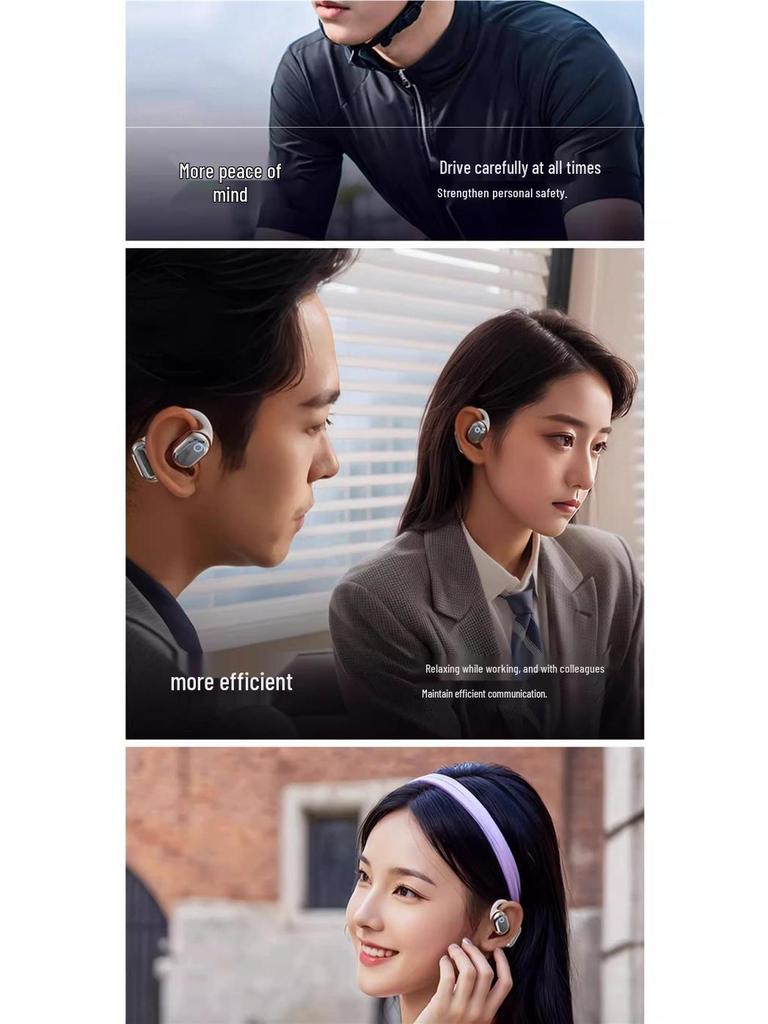 Burmester 2025 Wireless Bone Conduction Headphones - Open Ear Sport Earbuds for Running