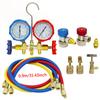 3-Way AC Manifold Gauge Set W/ Hoses for R410A/R32/R134a/R404A | Automotive HVAC Refrigerant Diagnostic Tool
