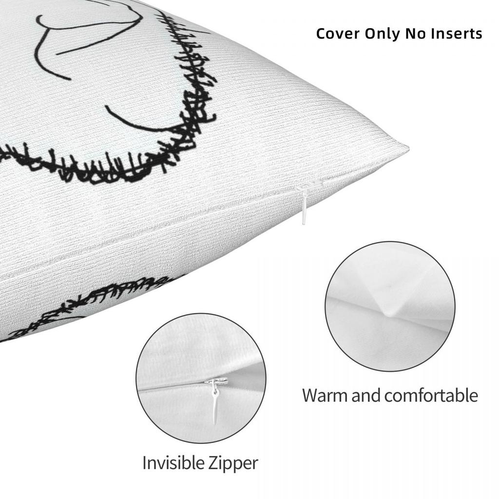 Smug Soyjak Meme Pillowcase Polyester Cushion Cover Decor Smiling Wojak Pillow Case Cover Living Room 40X40Cm