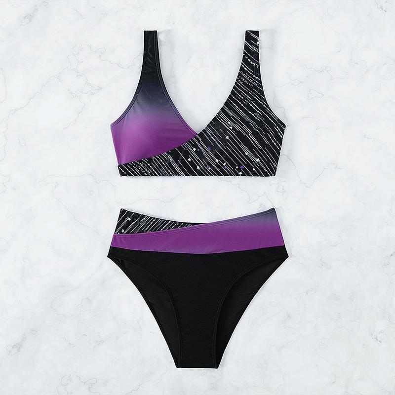 Ladies Plus Size Swimsuits Women'S High Waisted Two Pieces Set Womens Swimsuit Tops Medium Vintage Print Bandeau Swimsuit