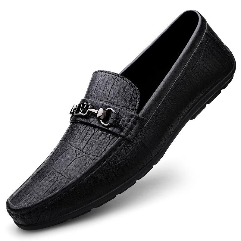 Men's Summer Slip-On Leather Loafers: Casual British-Style Large and Small Sizes