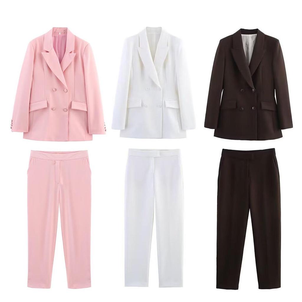 2025 Spring Women's European & American Style Fashion Suit Jacket with Casual Long Pants