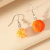 1 Pair Vivid Charming Bright Color Dangle Earrings Lovely Fruit Orange Drop Hook Earrings Jewelry Acessories