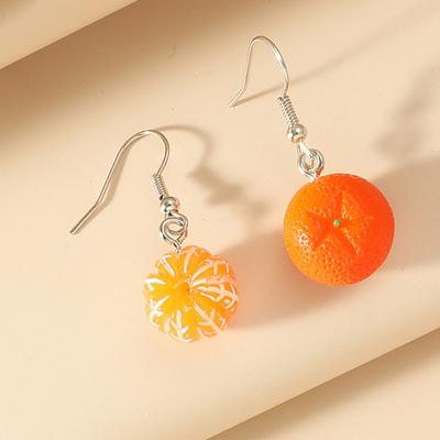 1 Pair Vivid Charming Bright Color Dangle Earrings Lovely Fruit Orange Drop Hook Earrings Jewelry Acessories