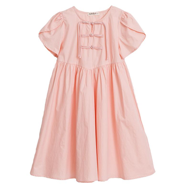 Girls  Fashionable Dress Summer Children s Pink Chinese-style Princess Dress 120cm