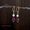 Handcrafted Amethyst Beaded Earrings: Retro Chinese Style for Cool Summer Elegance