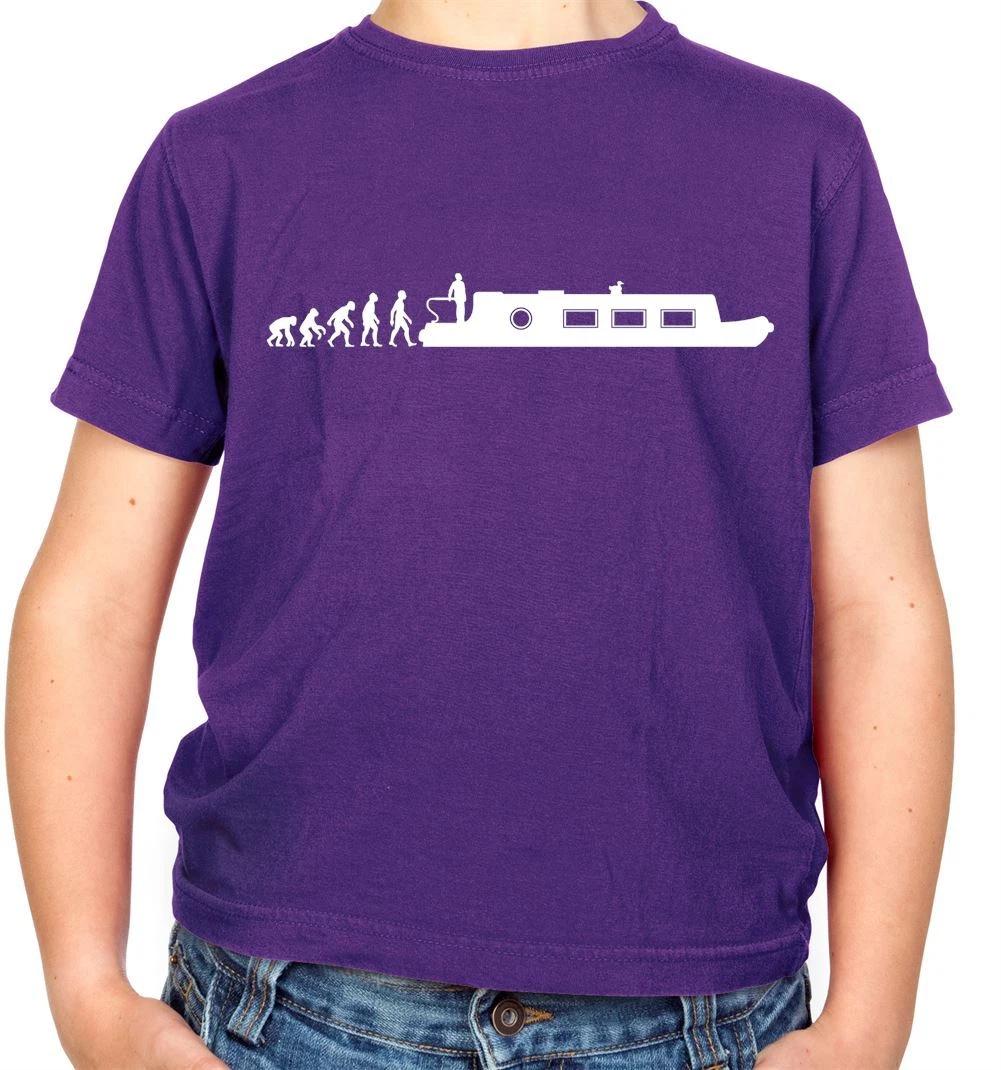 

Evolution of Man Canal Narrow Boat - Kids T-Shirt - Narrowboat Canals Hobby 100