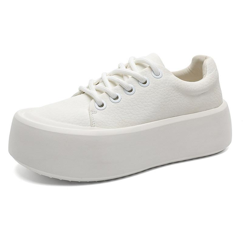 White Thick-Soled Men'S Niche Inner Height-Increasing Board Shoes Men'S Tide Shoes White Shoes Casual Shoes Muffin Shoes