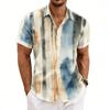 Summer Essential! Men's Artistic Striped Short Sleeve Shirt