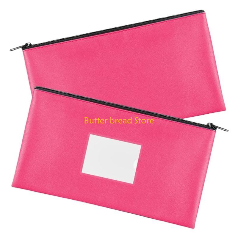 W89C Office File Organizers Waterproof PU Card Slot Clear Front for Professional Use