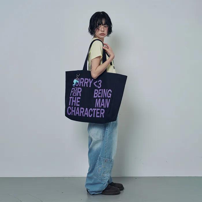 Slogan Logo Big Eco Bag Navy