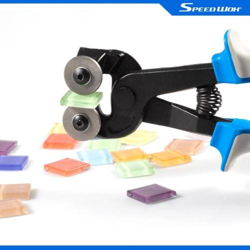 SPEEDWOX Roller-Type Tile Nippers with Premium Carbide Tips for Cutting Mosaics, Glass Cutter, Tile Cutter, Stained Glass, and More, Professional Tool
