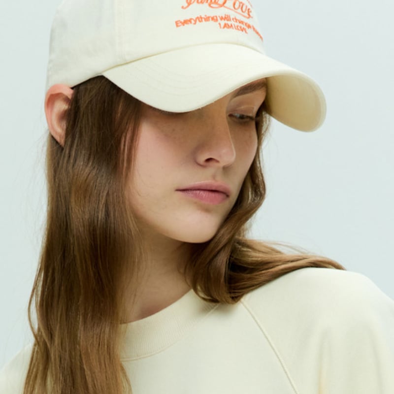 HACIE LOVE LETTERING BALL CAP [IVORY]