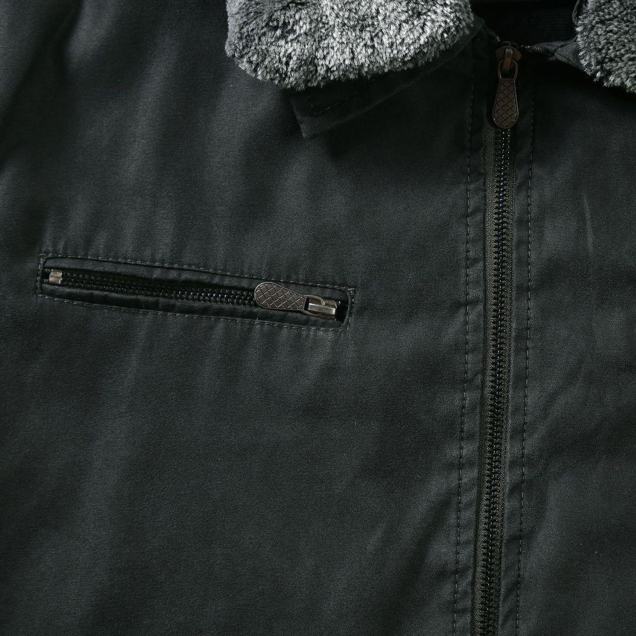 Мужская зимняя флисовая куртка с лацканами — фото 14