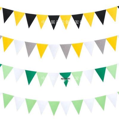 Triangle Flag Bunting for Kindergarten Decoration - Children's Room & Birthday Party Decor with Girlish Heart Design