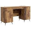 Desk with Shelf Reclaimed Wood Look 142.5 X 50 X 75 Cm Particleboard