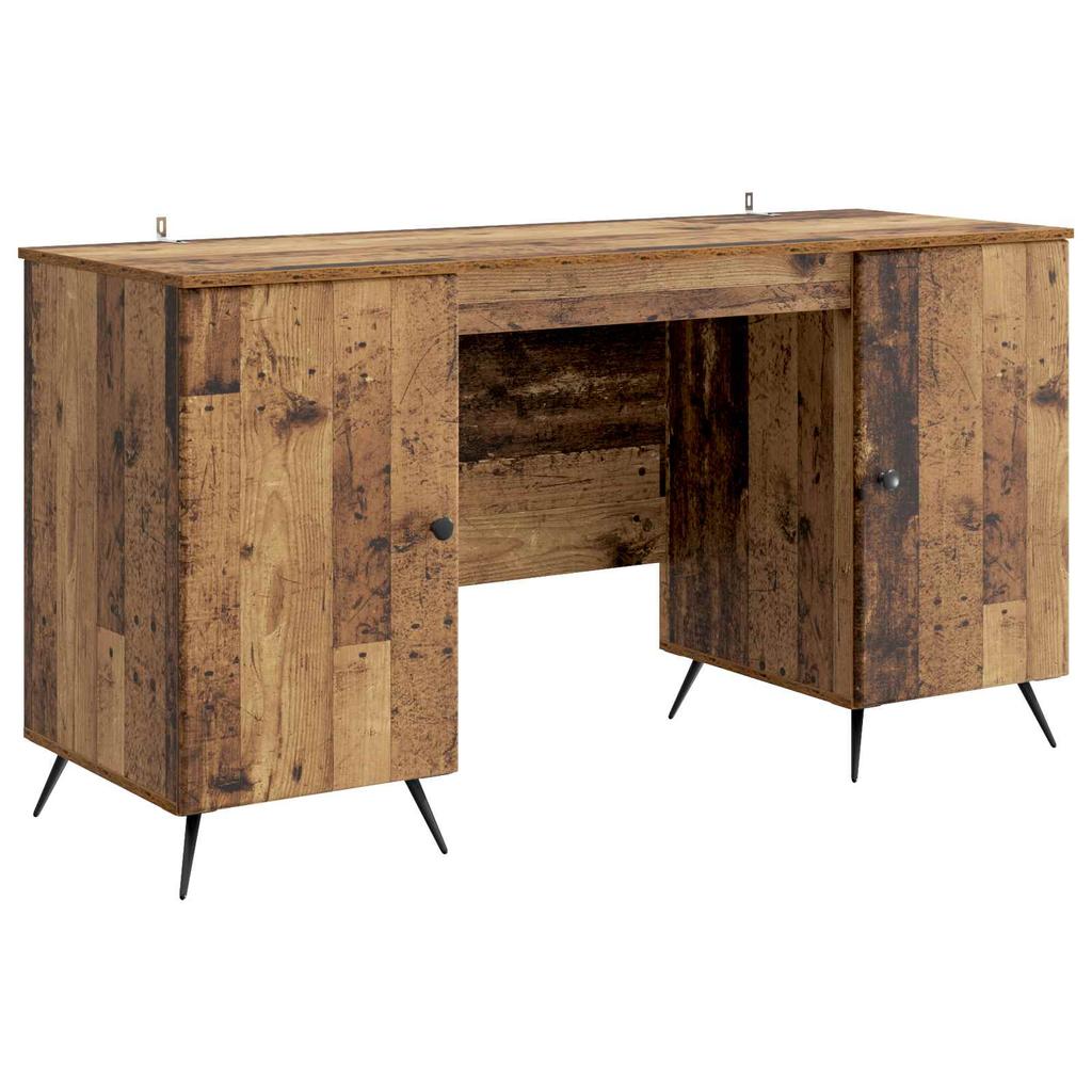 Desk with Shelf Reclaimed Wood Look 142.5 x 50 x 75 cm Particleboard