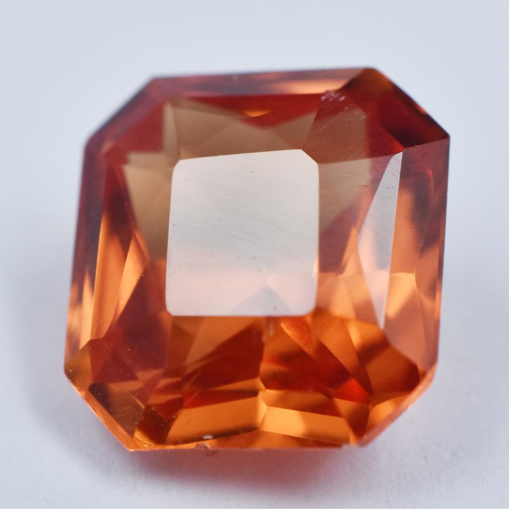 Natural Orange Sapphire Loose Gemstone Square Cut 3.80 ct September Birthstone for Gem Collections