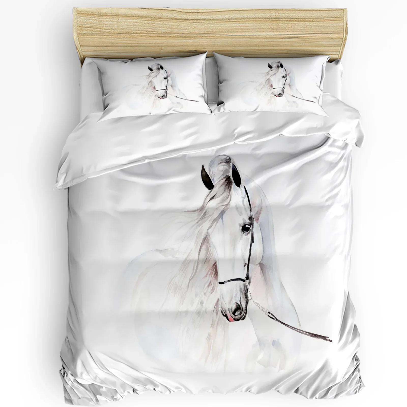 

Brown Horse Grassland River Bedding Set 3pcs Duvet Cover Pillowcase Kids Adult Quilt Cover Double Bed Set Home Textile EU single(135x200cm)