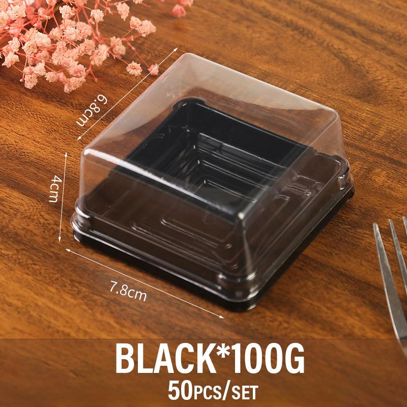 50 Pezzi Scatola Trasparente per Torta Contenitore Quadrato Scatola per Mooncake con Coperchio Scatole per Imballaggio Cupcake Pasticceria Matrimonio Forniture per Feste