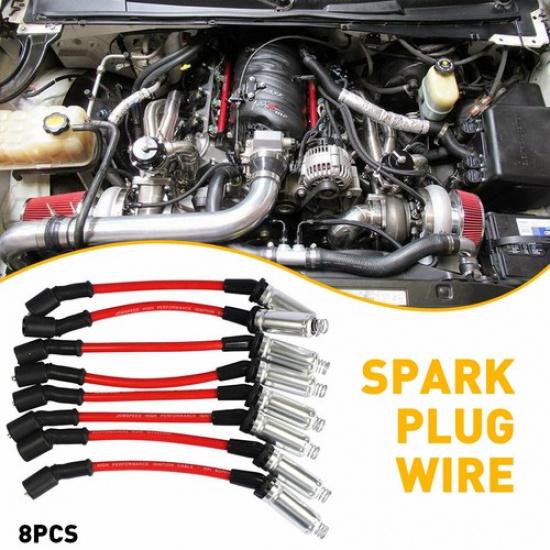 Spark Wire Ignition Plug w/Heat Shield For Buick Cadillac Chevy Silverado GMC EA