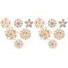 12 simulated brooches for bridal outfits and clothing accessories
