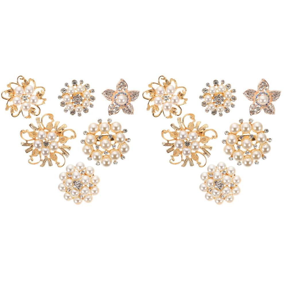 12 simulated brooches for bridal outfits and clothing accessories