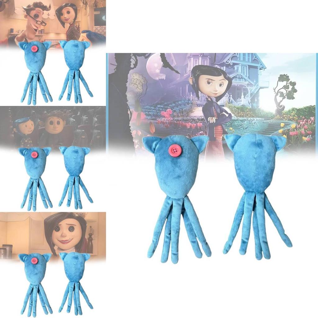 Entzückende Coraline Tintenfisch Plüschpuppe mit weichem Kristall-Samtmaterial für Kinder