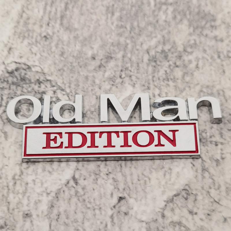 Auto 3D Metall Chrom Aufkleber Emblem OLD MAN EDITION Plakette Logo Auto Kofferraum Karosserie Tür Styling Aufkleber Auto Zubehör