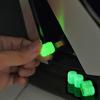 Purple and Green Luminous Tire Valve Caps for Car Motorcycle Bike Tyre Hub Glowing Cap Dustproof Nozzles Cover Car Accessories Valve Stems 1