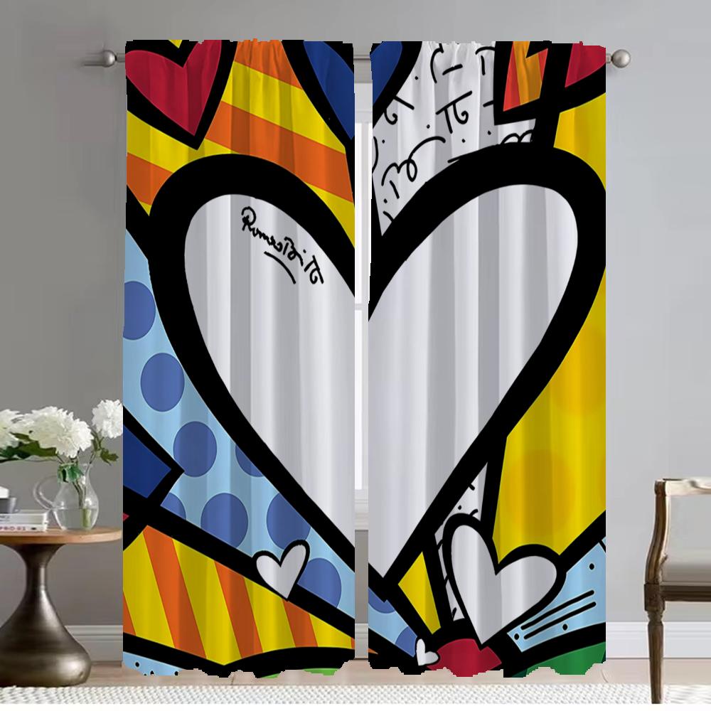 Britto Curtain Room Panel Home Interior Curtains Tulle Bedroom Halloween Decoration Partition Shades Living Blackout For Decor Made Of Polyester