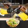 Pulvérisateur d'huile Bouteille spray pour huiles de cuisine 2 en 1 Cuisine maison Friteuse à air Spray Camping BBQ Pulvérisateur d'huile de cuisson Bouteille d'huile en plastique