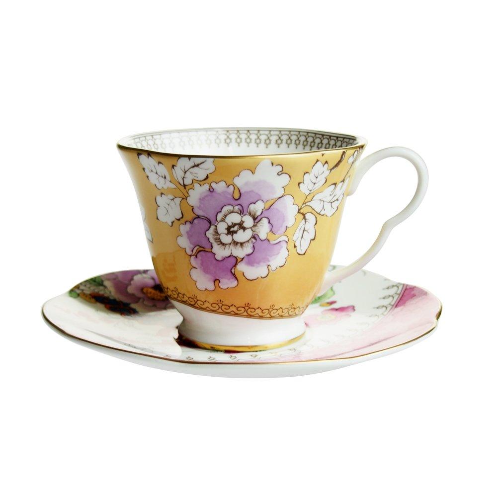 

Wedgwood Butterfly Bloom Teacup Yellow & Saucer, [Used]