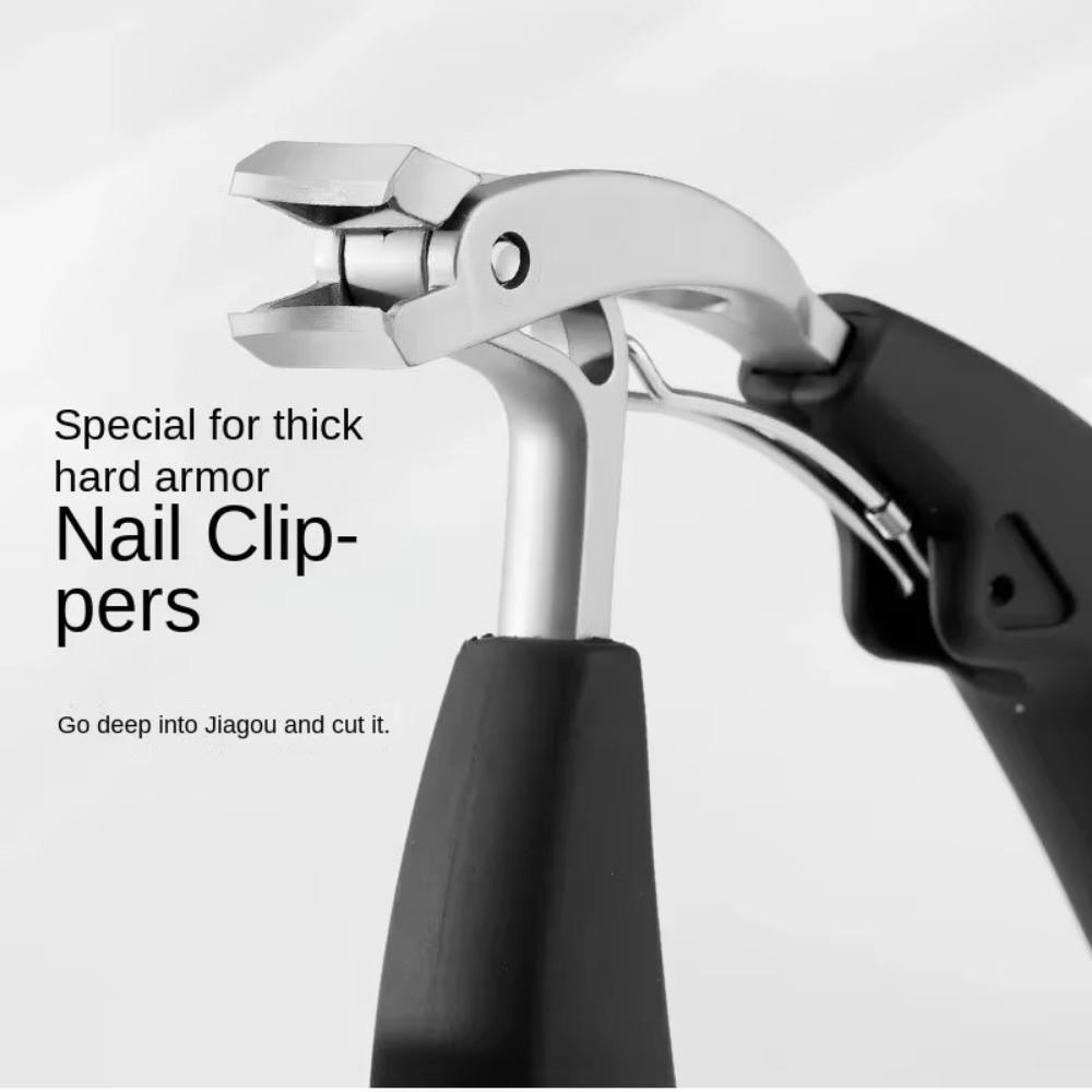 Angled Head Nail Clippers Stainless Steel Professional Curved Cuticle Trimmer Wide Opening Long Handle Toenail Clippers