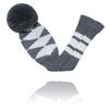 LeFeng Sports Knit Golf Club Cover Set with Number Tags and Fits and 5 Woods Check 3-Piece Pompoms, Gray, 1, 3, (Gray Pattern)