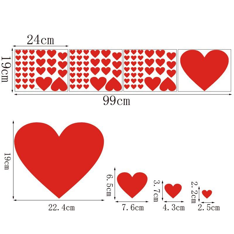

Reusable Red Heart Window & Wall Stickers-Glossy PVC Removable Decals,Multi-Surface-Valentine s Day, Wedding, Party Decorations